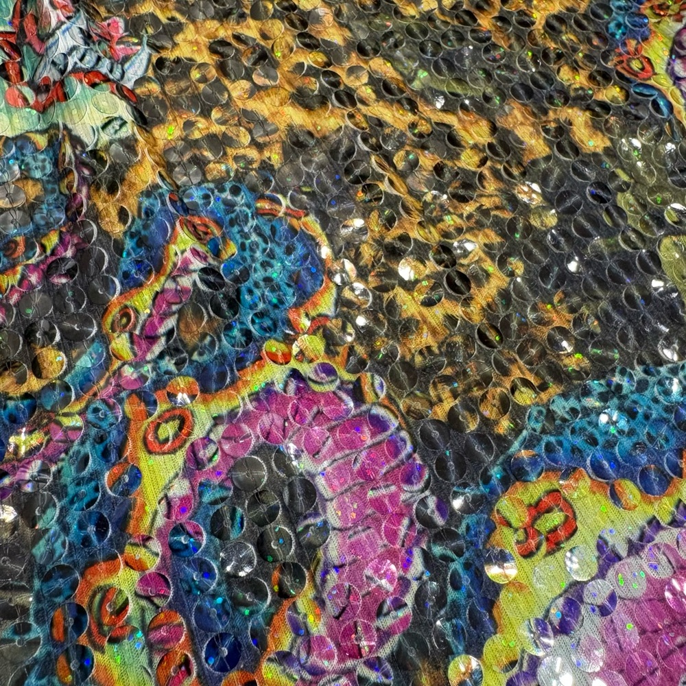 sequin leopard print ed hardy-style tank top - Picture 3 of 3